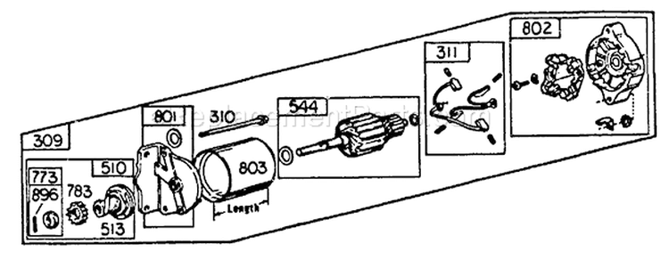 Page B Diagram and Parts List for 8799-1  Briggs and Stratton Generator